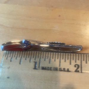 Silver toned “Fishing Pole” Tie Clasp